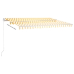Tenda da Sole Retrattile Automatica Pali 4,5x3,5m Gialla Bianca
