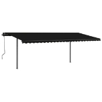 Tenda da Sole Retrattile Manuale con Pali 3,5x2,5 m Antracite