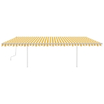 Tenda da Sole Retrattile Manuale con LED 6x3,5 m Gialla Bianca