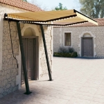 Tenda Automatica Sensore Vento e LED 3,5x2,5 cm Gialla e Bianca