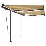 Tenda Automatica Sensore Vento e LED 3,5x2,5 cm Gialla e Bianca