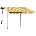 Tenda Automatica Sensore Vento e LED 3,5x2,5 cm Gialla e Bianca