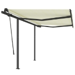 Tenda da Sole Retrattile Automatica con Pali 3,5x2,5 m Crema