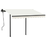 Tenda da Sole Retrattile Automatica con Pali 3,5x2,5 m Crema