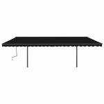 Tenda da Sole Retrattile Automatica con Pali 6x3 m Antracite