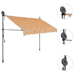 Tenda da Sole Retrattile Manuale con LED 250 cm Gialla e Blu