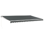 Tenda da Sole Retrattile Antracite 5x3 m in Tessuto e Alluminio