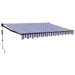 Tenda Sole Automatica Retrattile Blu e Bianca 3x2,5 m
