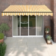Tenda Sole Automatica Retrattile Gialla e Bianca 3,5x2,5 m