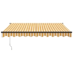 Tenda Sole Automatica Retrattile Gialla e Bianca 3,5x2,5 m