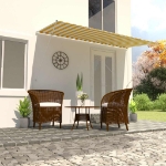 Tenda da Sole Retrattile 400x150 cm Giallo e Bianco