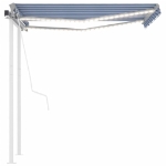 Tenda Automatica con Sensore Vento e LED 3x2,5 m Blu Bianca