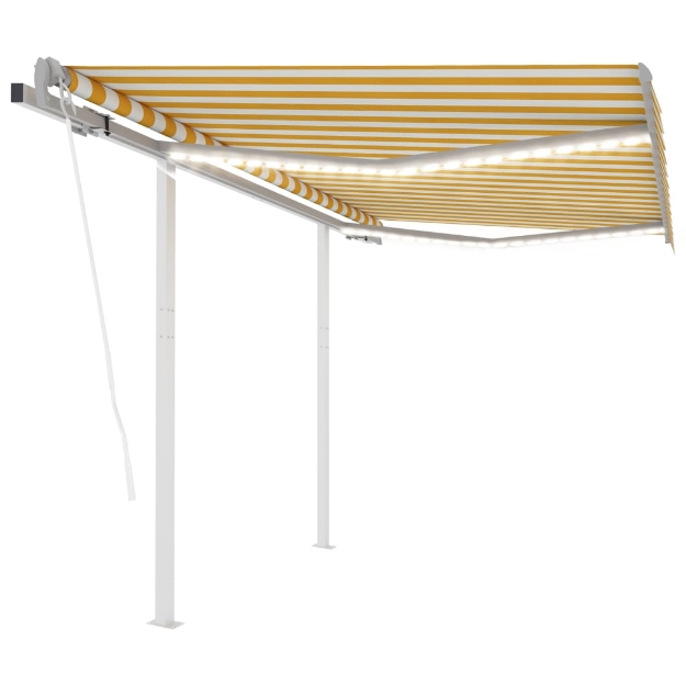 Tenda Automatica Sensore Vento LED 3x2,5 m Gialla Bianca