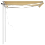 Tenda Automatica Sensore Vento LED 3x2,5 m Gialla Bianca
