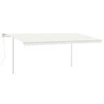 Tenda da Sole Retrattile Automatica con Pali 5x3 m Crema