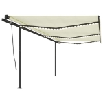 Tenda da Sole Retrattile Manuale con LED 6x3 m Crema