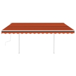 Tenda da Sole Retrattile Manuale LED 4x3 m Arancione Marrone