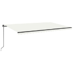 Tenda da Sole Retrattile Manuale LED 500x350 cm Crema