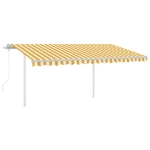 Tenda Automatica con Sensore Vento LED 4x3 m Gialla e Bianca