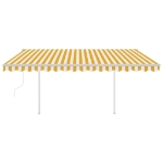 Tenda Automatica con Sensore Vento LED 4x3 m Gialla e Bianca