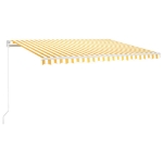 Tenda da Sole Retrattile Manuale e LED 400x300cm Gialla Bianca