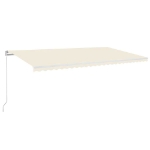 Tenda da Sole Retrattile Manuale con LED 600x300 cm Crema