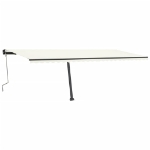 Tenda da Sole Retrattile Manuale con LED 600x350 cm Crema