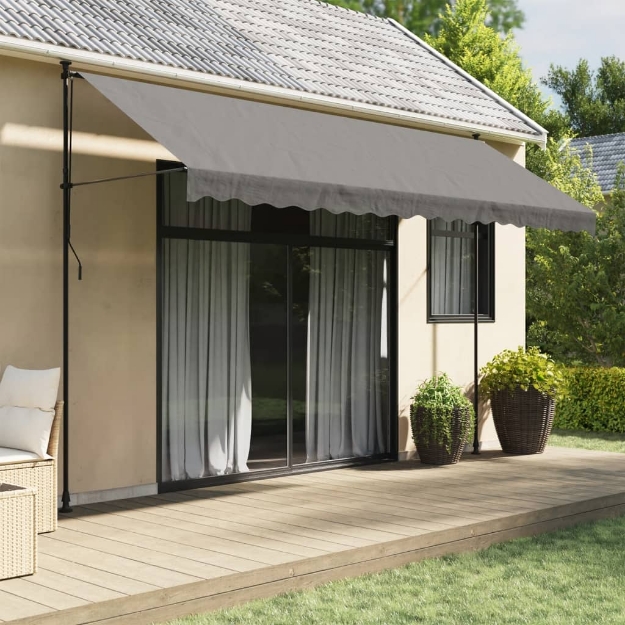 Tenda da Sole Retrattile Antracite 400x150 cm Tessuto e Acciaio