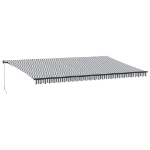 Tenda da Sole Retrattile Manuale Antracite e Bianco 600x300 cm