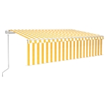 Tenda Automatica con Sensore Vento LED 6x3 m Gialla/Bianca
