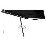 Tenda Sole Retrattile Automatica con Palo 450x350 cm Antracite