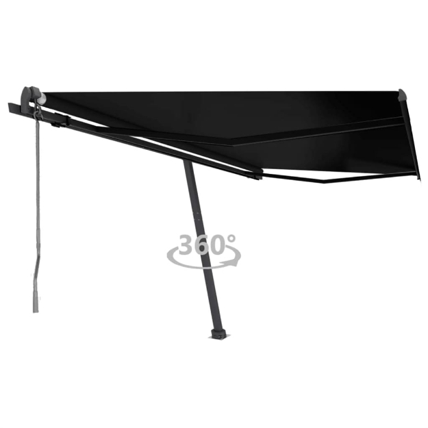 Tenda Sole Retrattile Automatica con Palo 450x350 cm Antracite