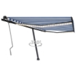 Tenda da Sole Retrattile Manuale con LED 400x350 cm Blu Bianco