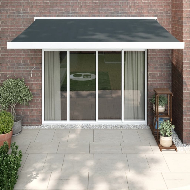 Tenda da Sole Retrattile Antracite 3x2,5 m Tessuto e Alluminio