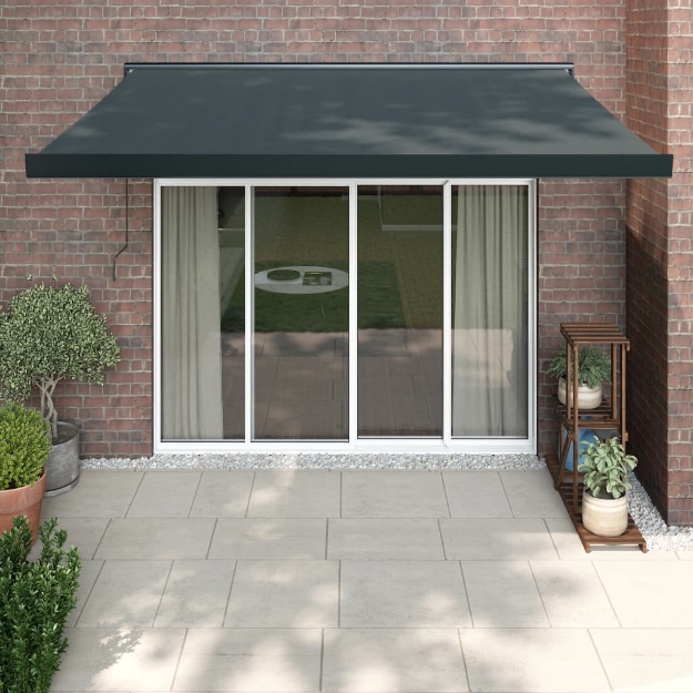 Tenda da Sole Retrattile Antracite 3,5x2,5m Tessuto e Alluminio