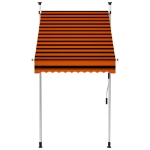 Tenda da Sole Retrattile Manuale 100 cm Arancione e Marrone