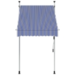 Tenda da Sole Retrattile Manuale 100 cm a Strisce Blu e Bianche