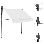 Tenda da Sole Retrattile Manuale con LED 100 cm Crema