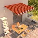 Tenda da Sole Retrattile Manuale 400x300 cm Arancione e Marrone