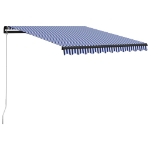 Tenda da Sole Retrattile Manuale 350x250 cm Blu e Bianca