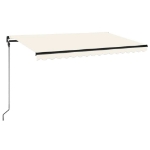 Tenda da Sole Retrattile Manuale con LED 450x300 cm Crema