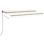 Tenda da Sole Retrattile Manuale con LED 450x300 cm Crema
