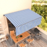 Tenda Sole Retrattile Automatica con Parasole 4,5x3m Blu Bianco