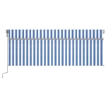 Tenda Sole Retrattile Automatica con Parasole 4,5x3m Blu Bianco