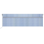 Tenda Automatica Parasole LED Sensore Vento 5x3 m Blu Bianco