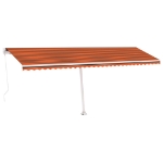Tenda da Sole Retrattile Manuale LED 600x350 cm Arancio Marrone
