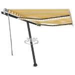 Tenda da Sole Retrattile Manuale LED 350x250 cm Gialla e Bianca