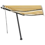 Tenda da Sole Retrattile Manuale LED 350x250 cm Gialla e Bianca