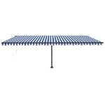 Tenda da Sole Autoportante Automatica 600x300 cm Blu Bianca