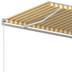 Tenda da Sole Retrattile Automatica e Pali 3x2,5m Gialla Bianca